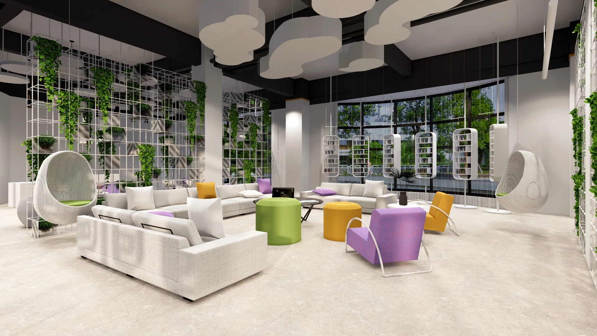 Creative Office Space Design sketchup model preview - SketchupBox