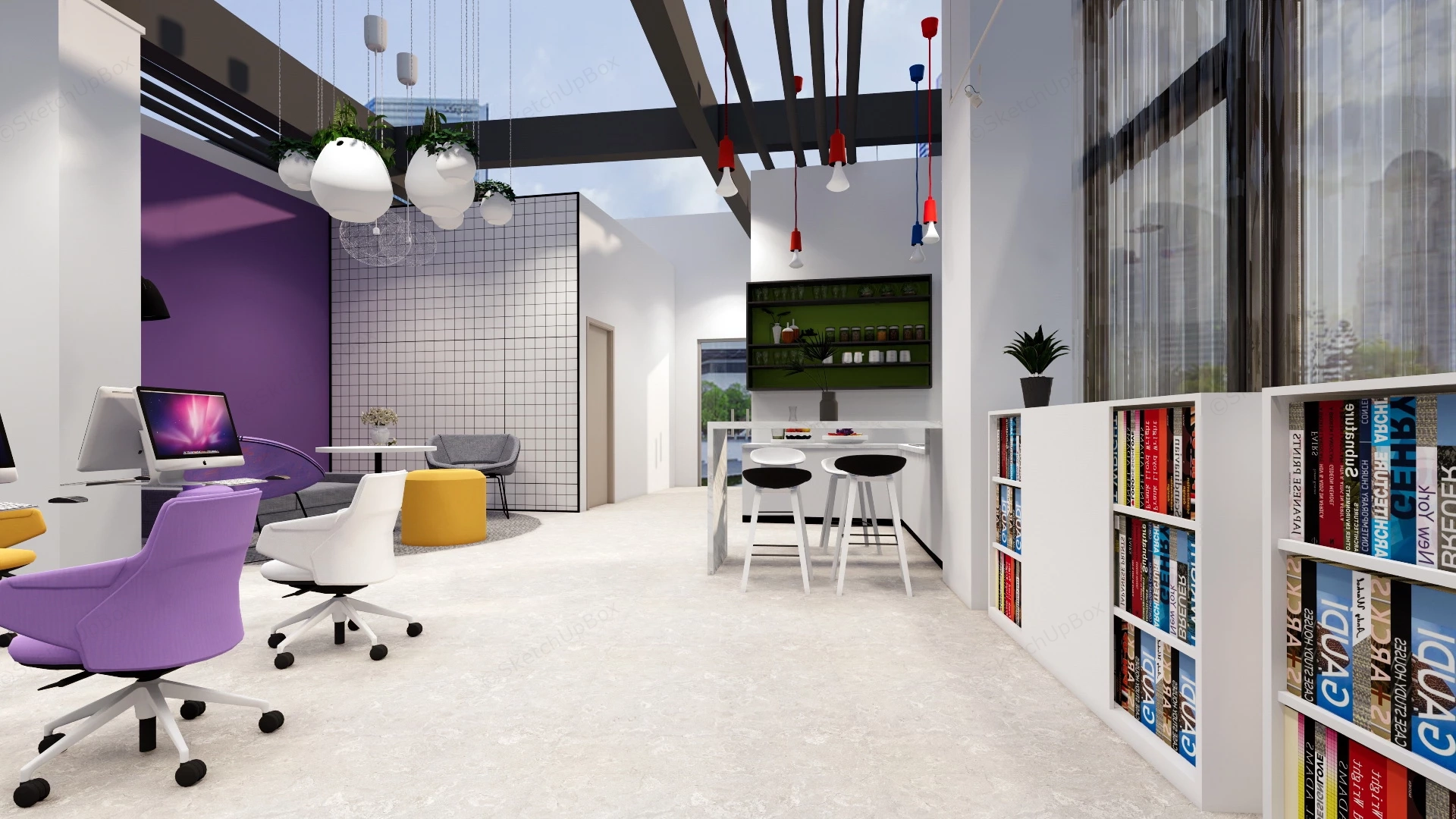 Creative Office Space Design sketchup model preview - SketchupBox