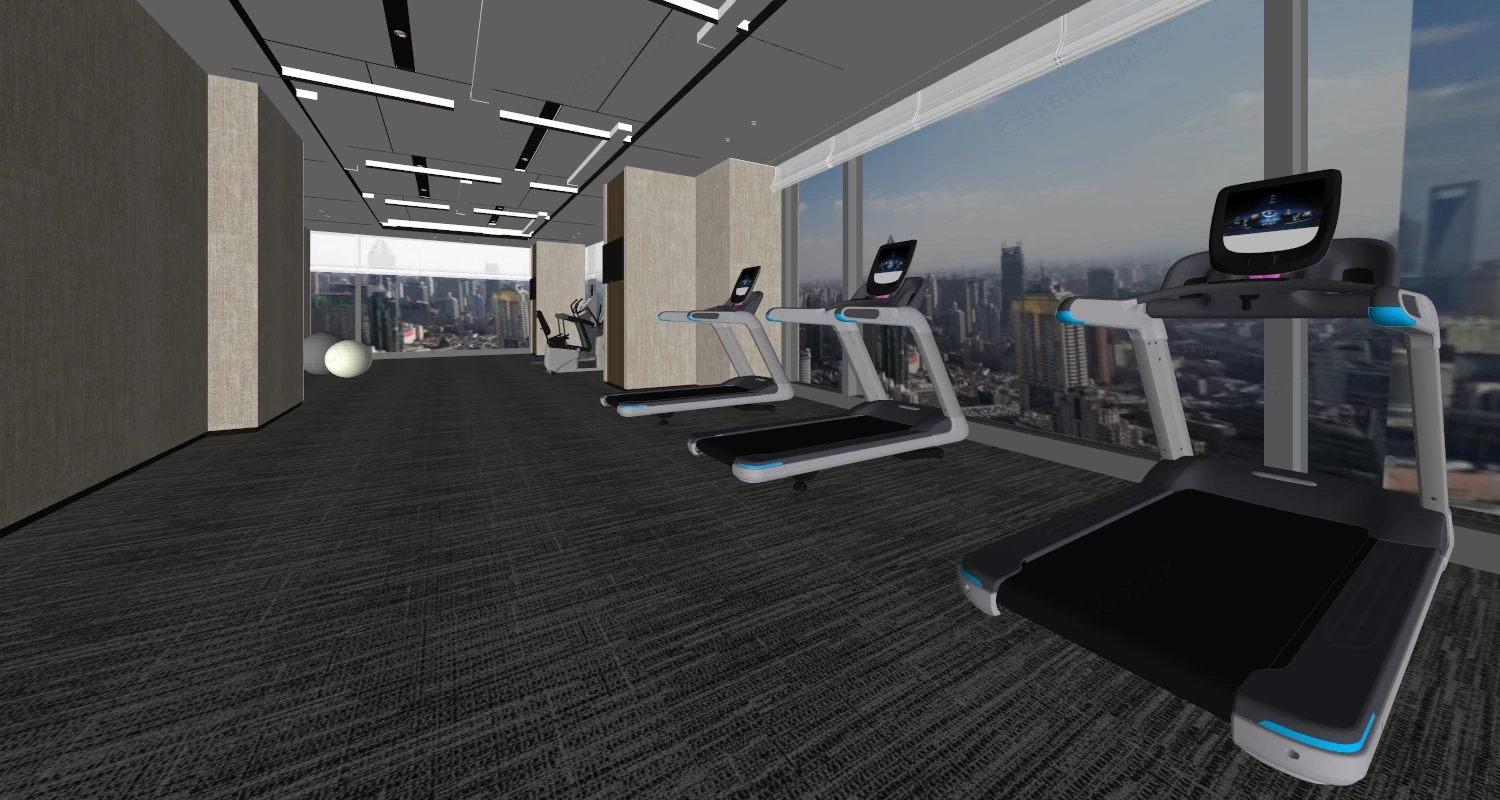 Office Gym Room sketchup model preview - SketchupBox
