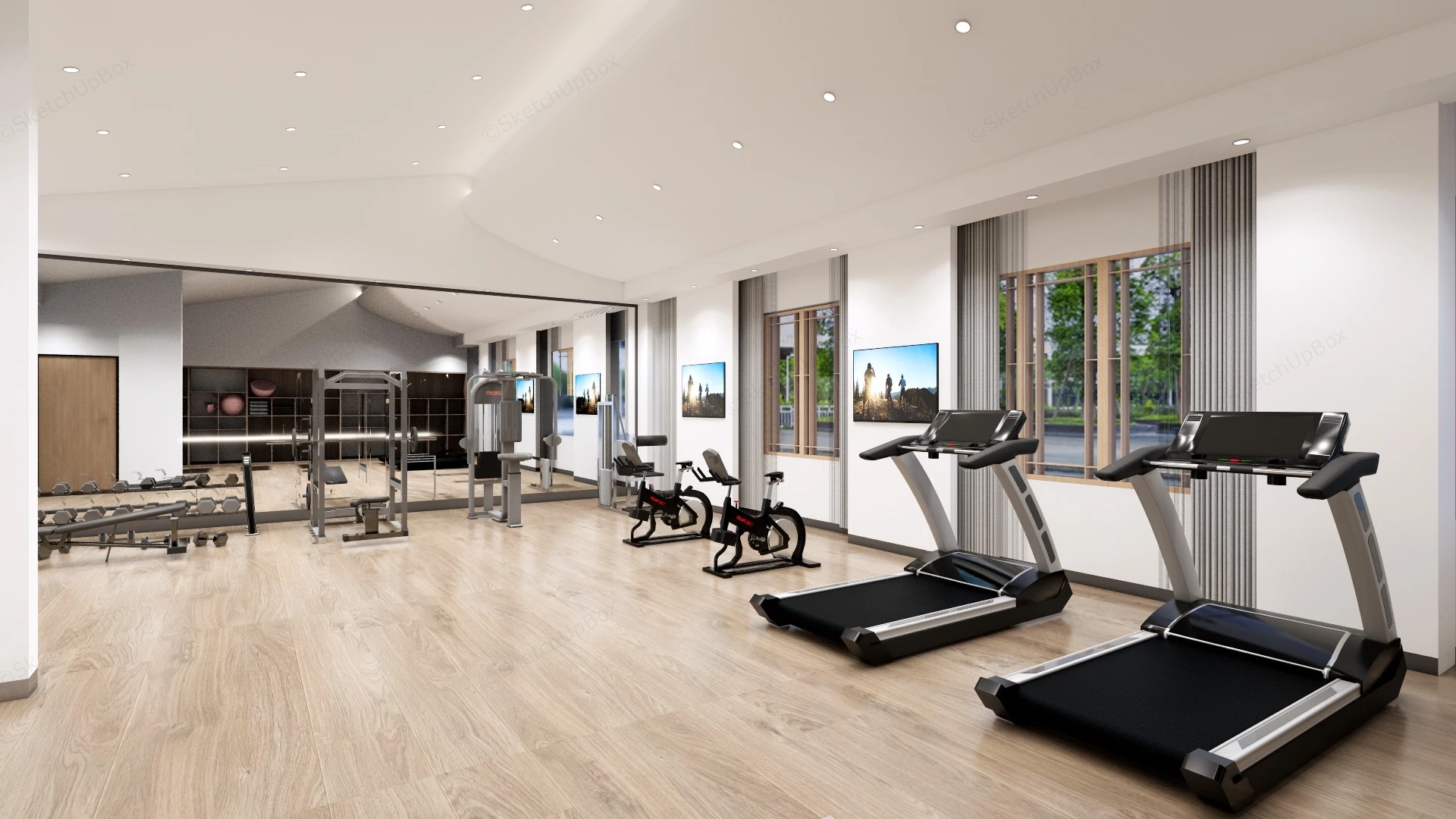 Employee Fitness Center sketchup model preview - SketchupBox