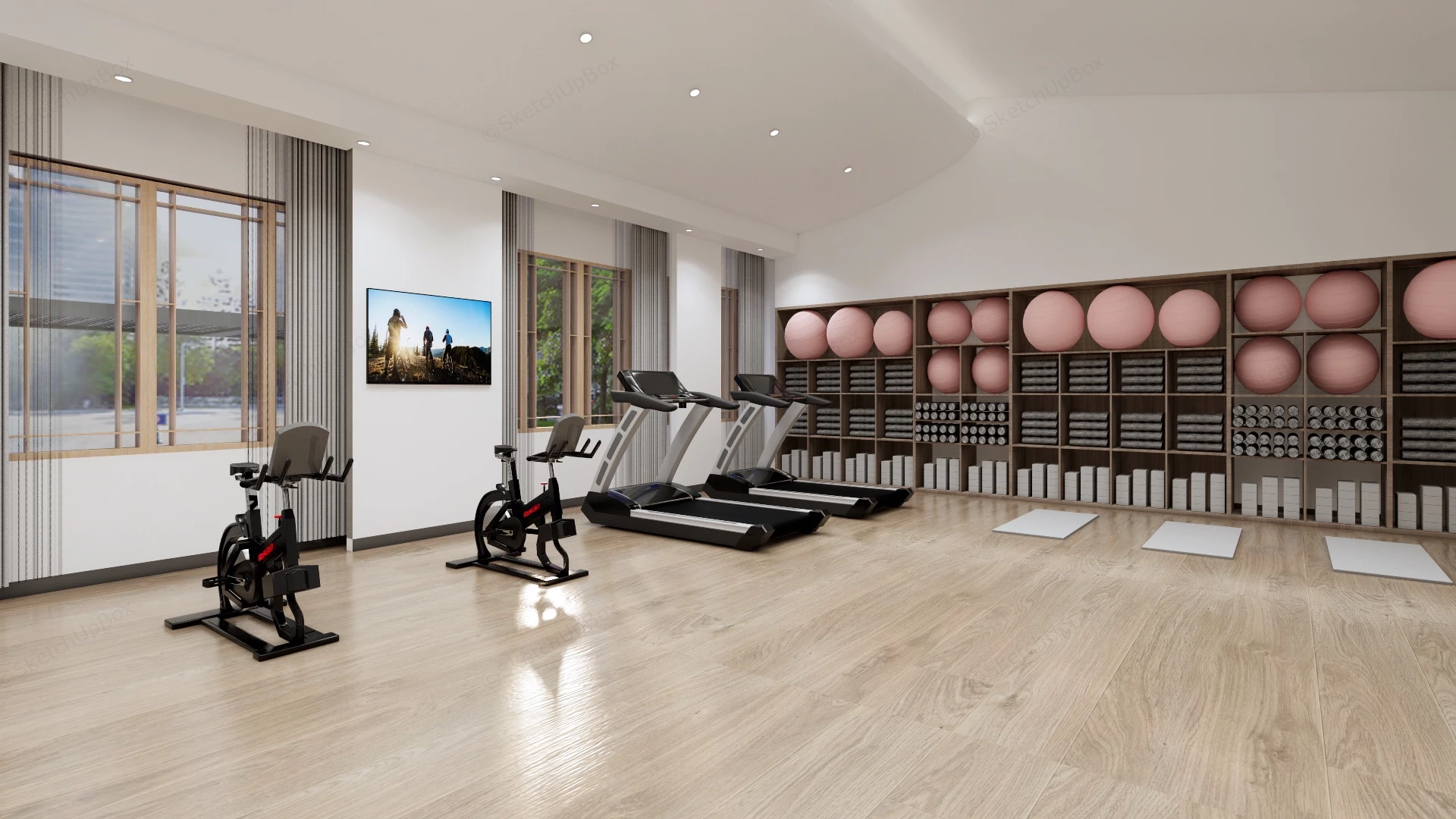 Employee Fitness Center sketchup model preview - SketchupBox