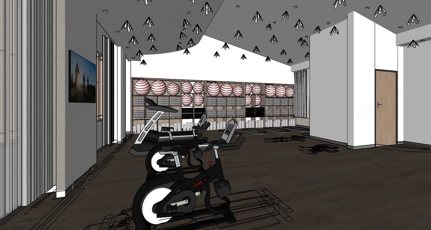 Employee Fitness Center sketchup model preview - SketchupBox