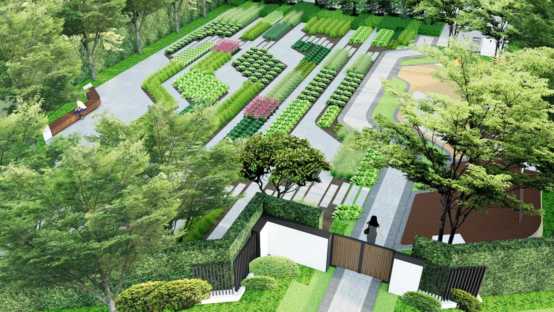 Community Vegetable Garden sketchup model preview - SketchupBox