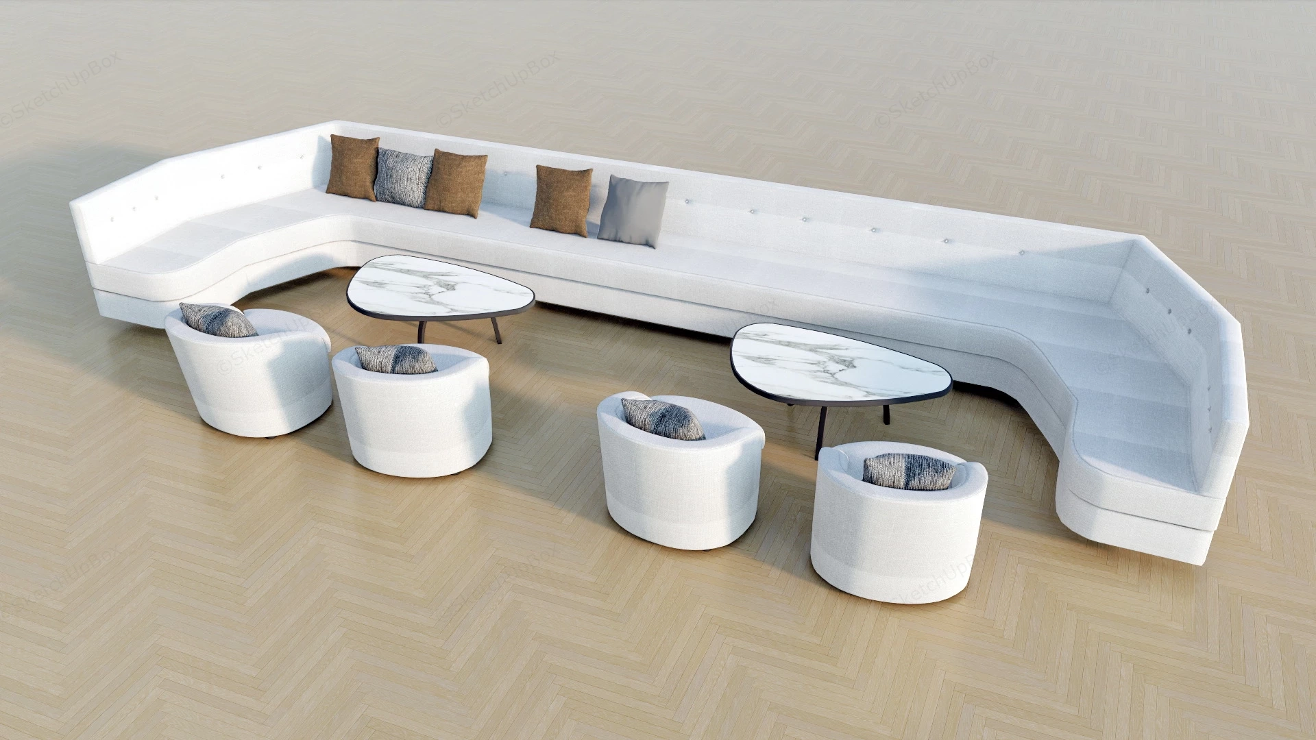 Modern Office Reception & Lounge Furniture sketchup model preview - SketchupBox