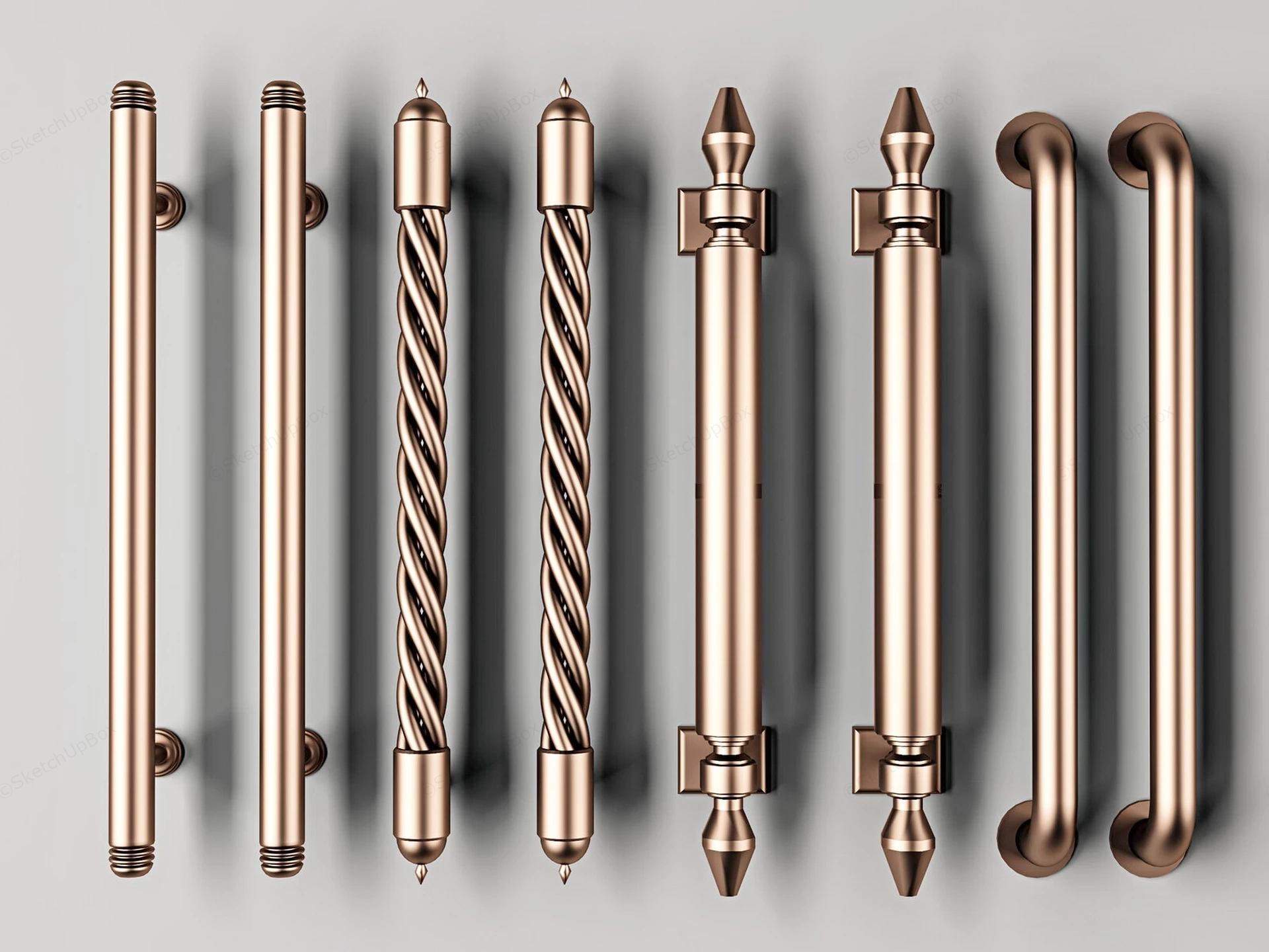 Commercial Door Pull Handles sketchup model preview - SketchupBox