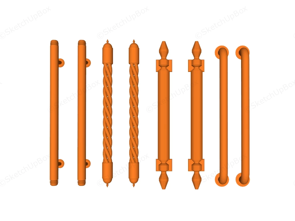Commercial Door Pull Handles sketchup model preview - SketchupBox
