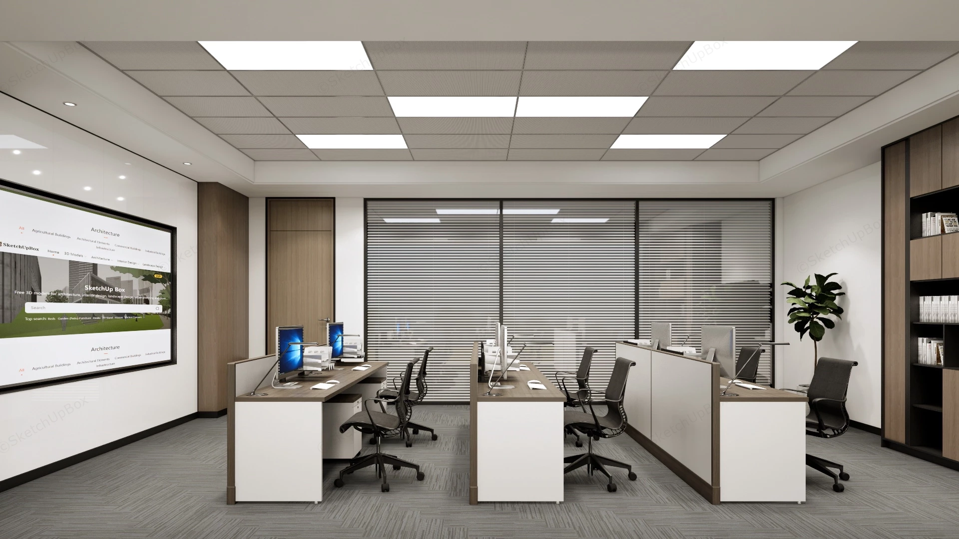 Network Operations Center Design sketchup model preview - SketchupBox