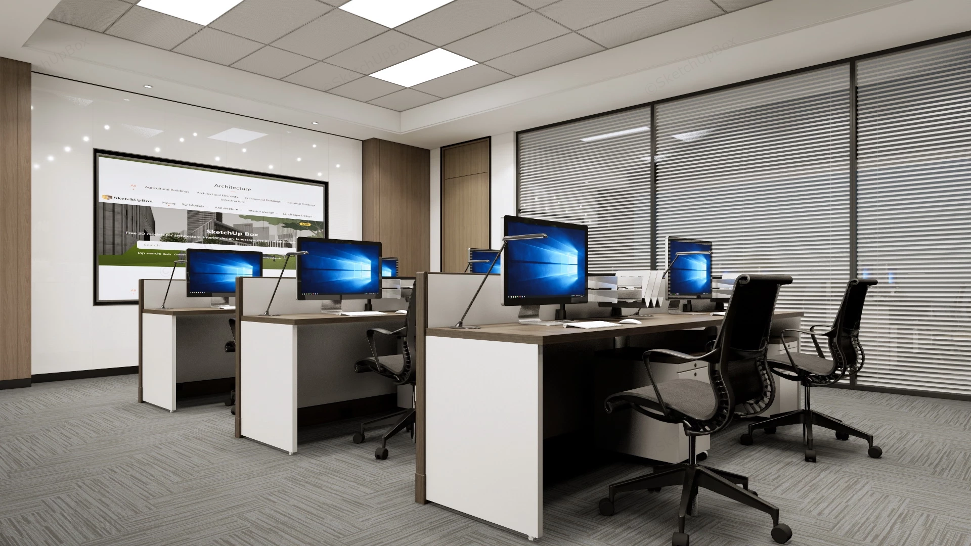 Network Operations Center Design sketchup model preview - SketchupBox
