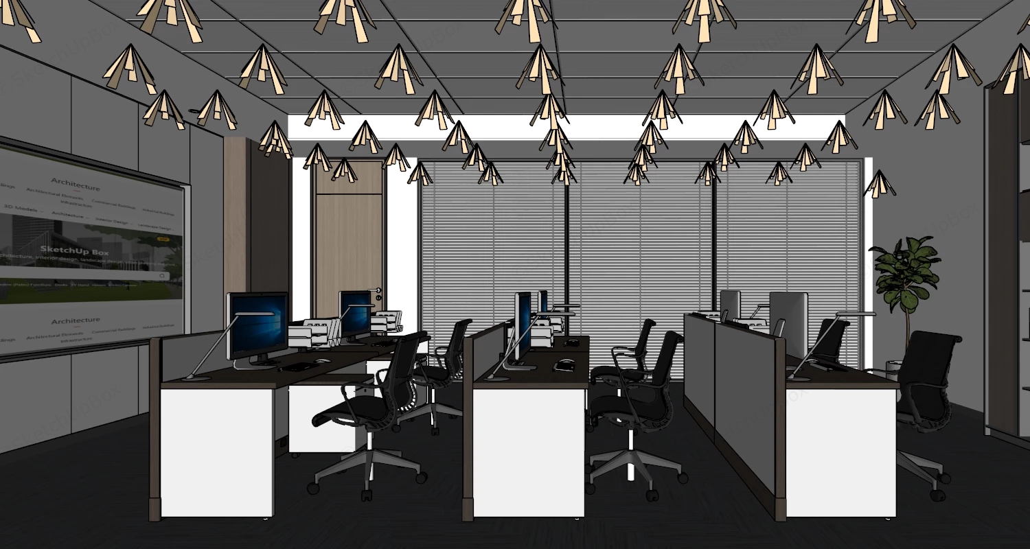 Network Operations Center Design sketchup model preview - SketchupBox