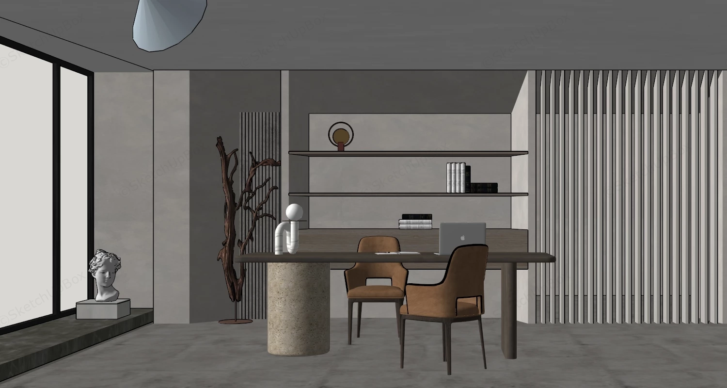 Home Office Room Design sketchup model preview - SketchupBox