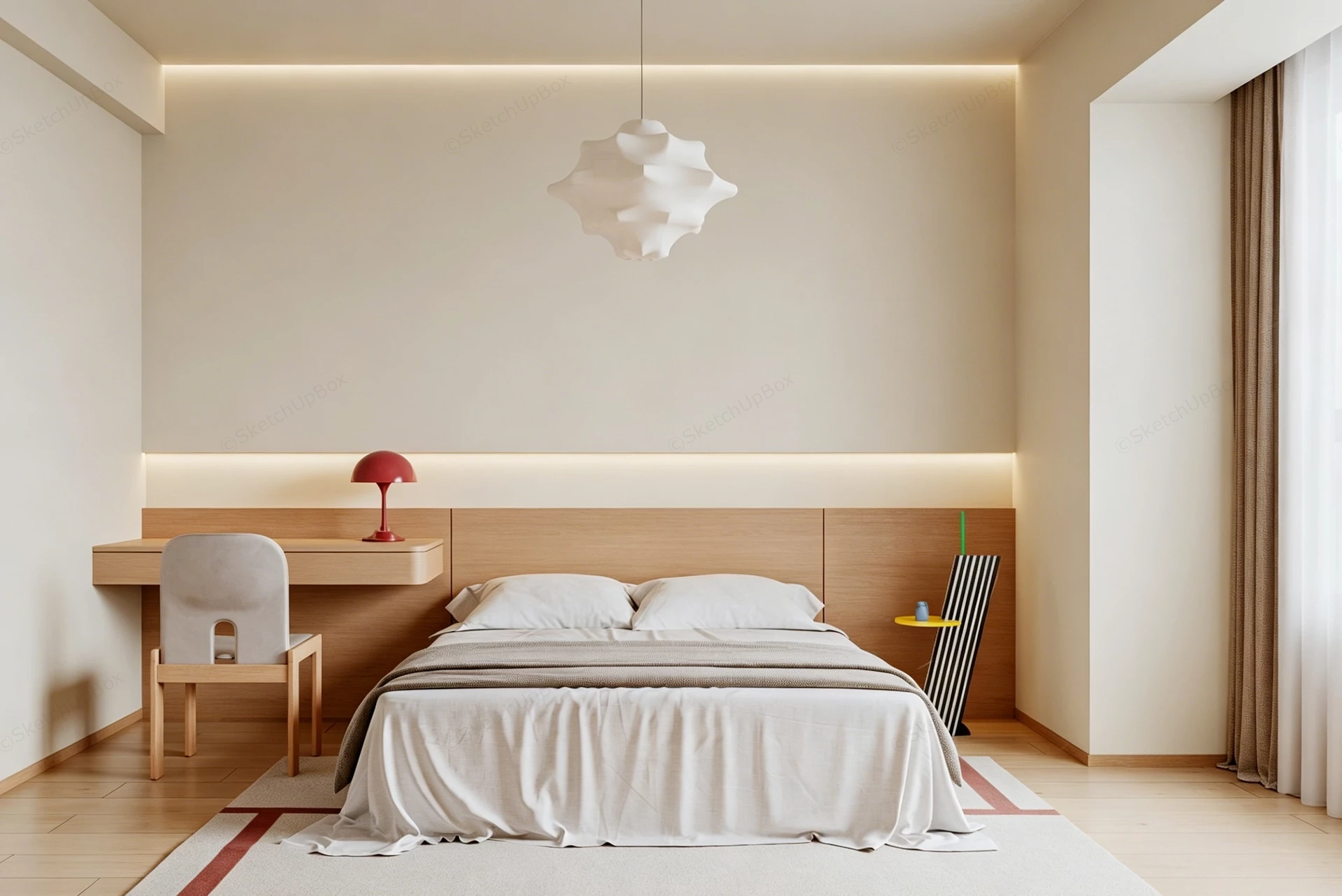 Neutral Kids Bedroom Idea sketchup model preview - SketchupBox