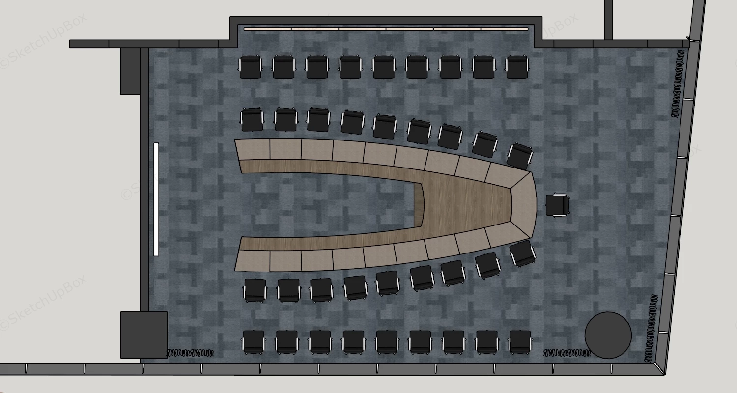 V Shaped Conference Room sketchup model preview - SketchupBox