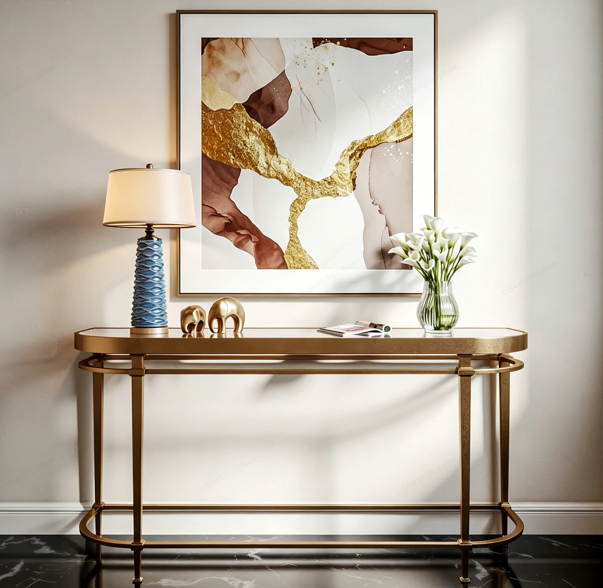 Mid Century Modern Console Table sketchup model preview - SketchupBox