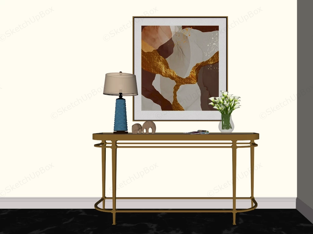 Mid Century Modern Console Table sketchup model preview - SketchupBox