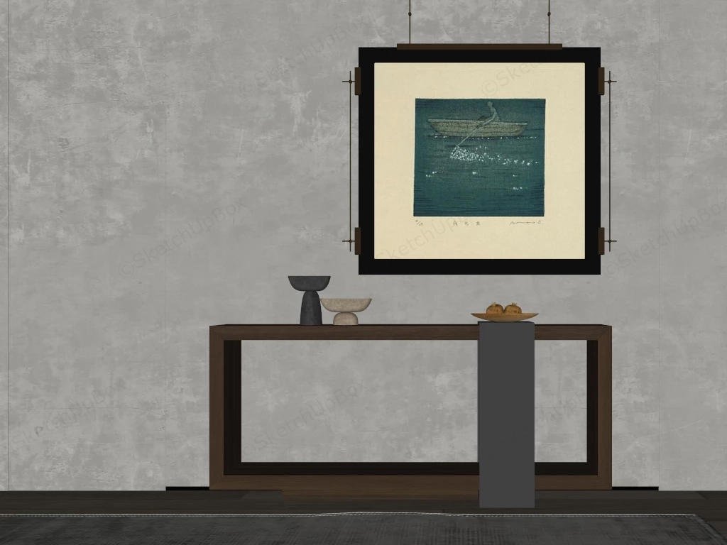 Zen Modern Console Table sketchup model preview - SketchupBox