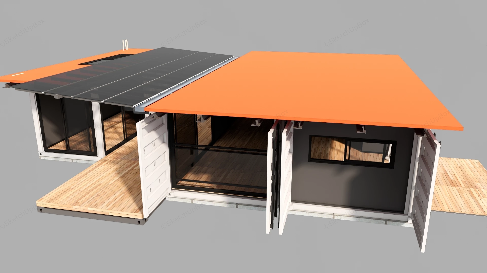 Shipping Container Home sketchup model preview - SketchupBox
