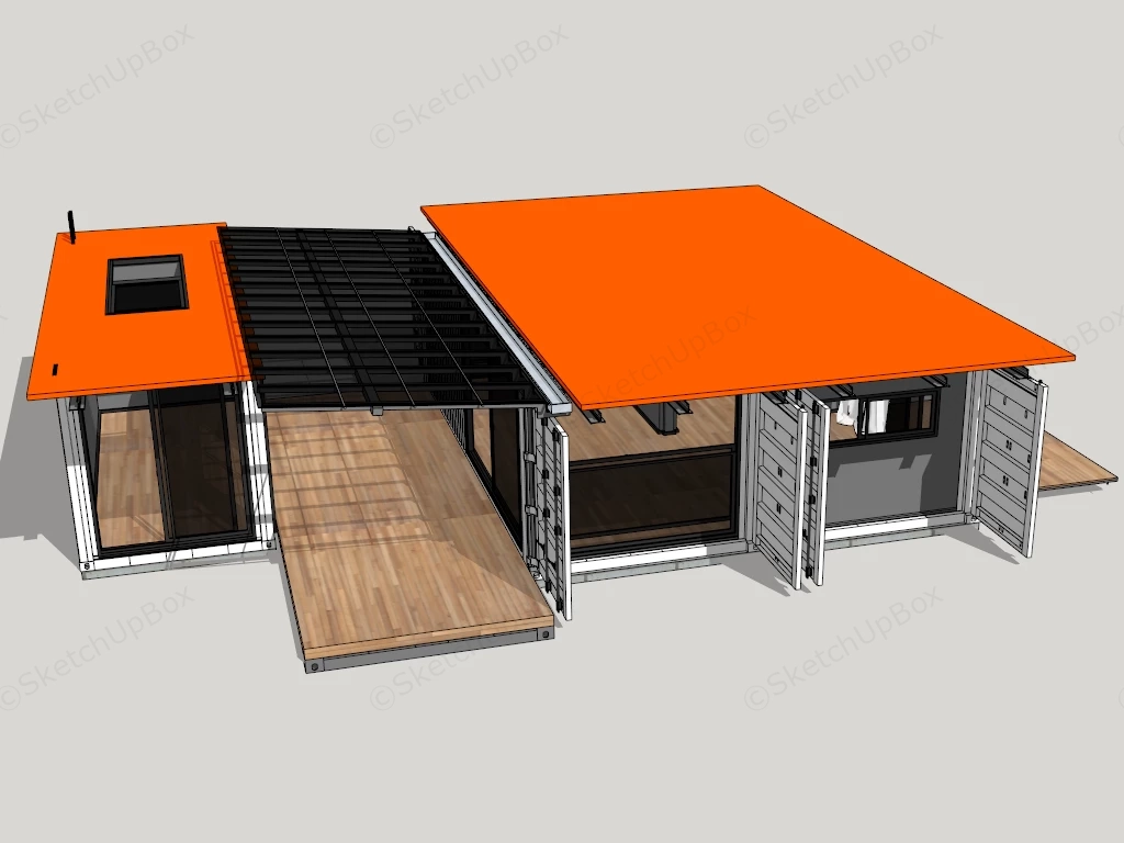 Shipping Container Home sketchup model preview - SketchupBox