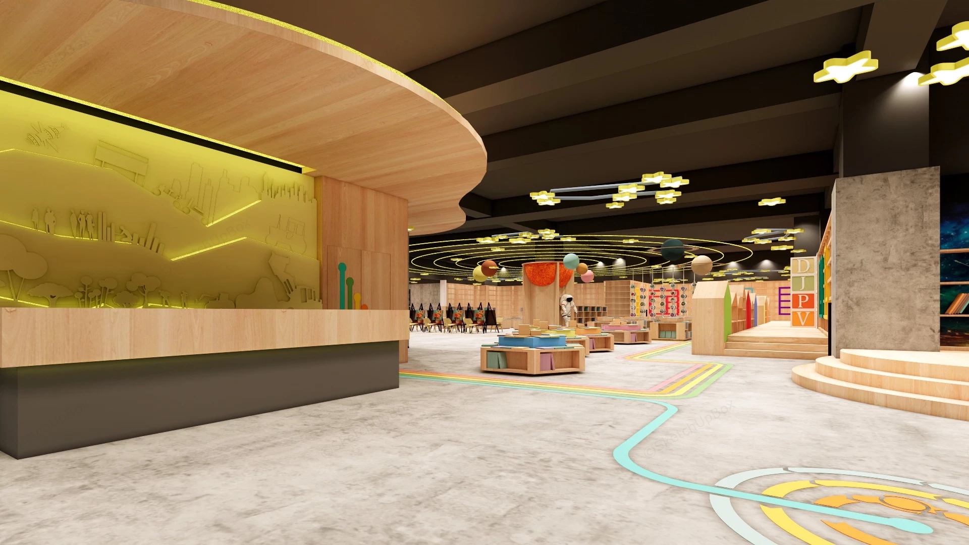 Children's Bookstore Interior Design sketchup model preview - SketchupBox