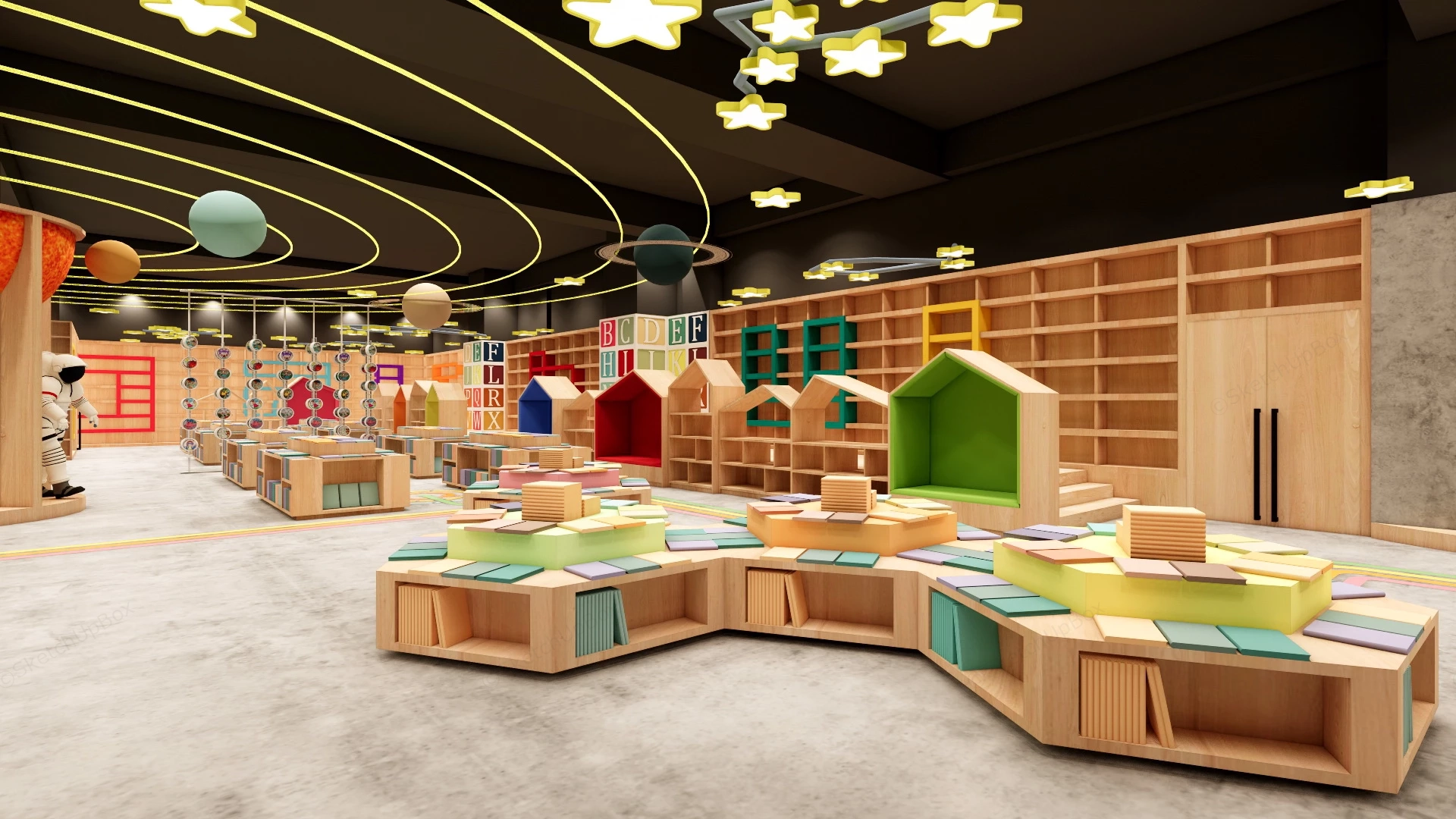 Children's Bookstore Interior Design sketchup model preview - SketchupBox