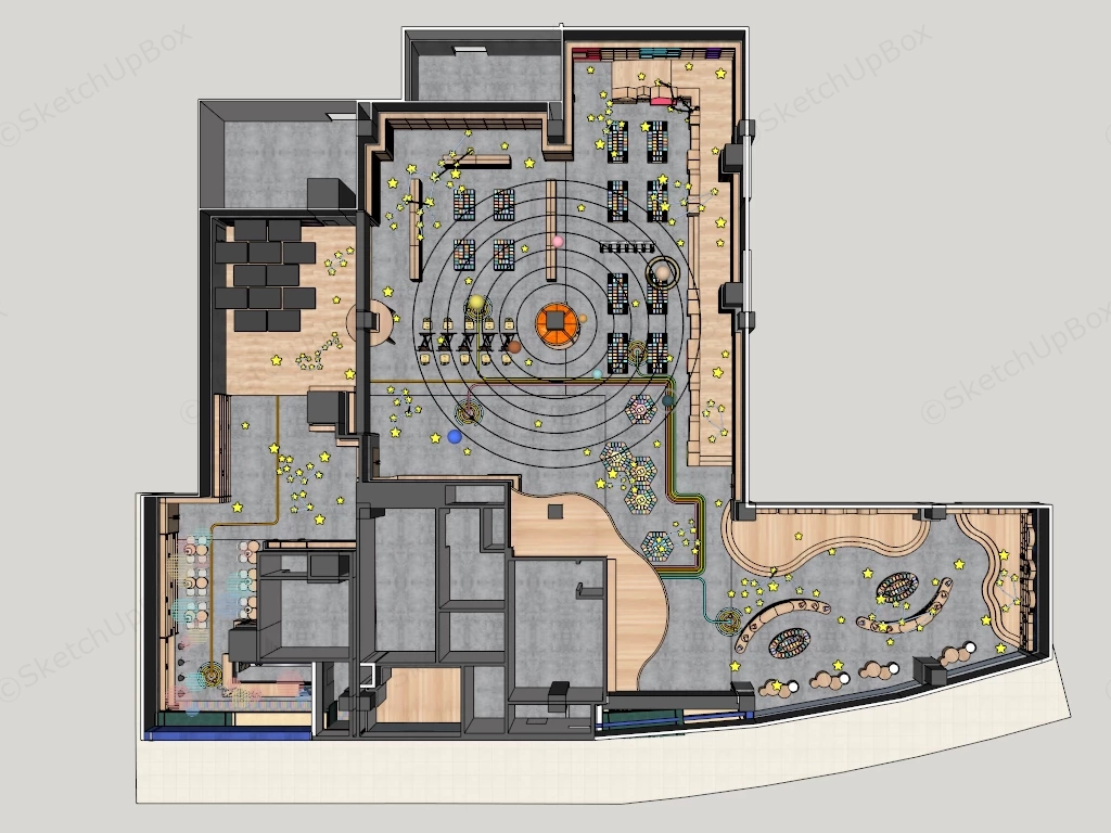 Children's Bookstore Interior Design sketchup model preview - SketchupBox