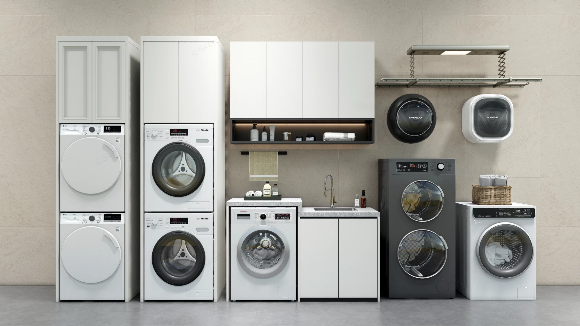 Laundry Room Equipment sketchup model preview - SketchupBox