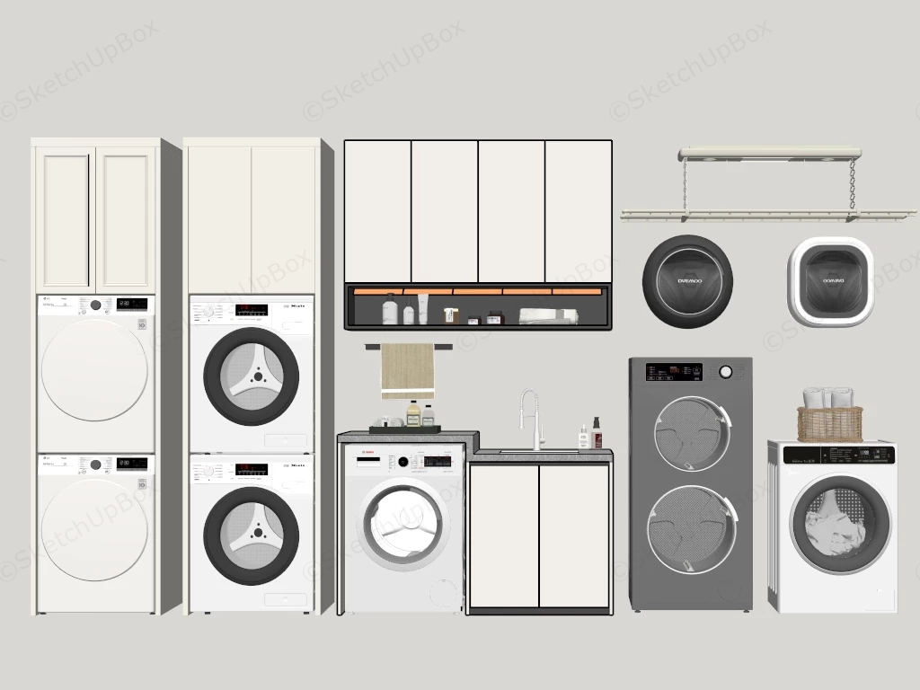 Laundry Room Equipment sketchup model preview - SketchupBox