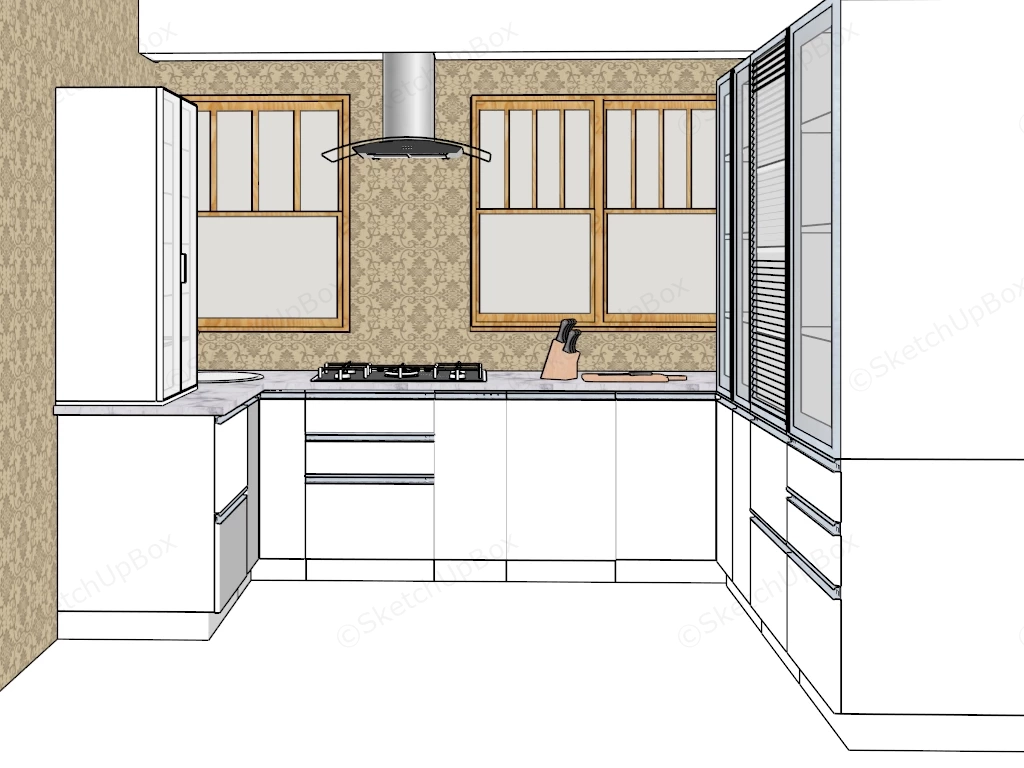 Small Kitchen Layout Idea sketchup model preview - SketchupBox
