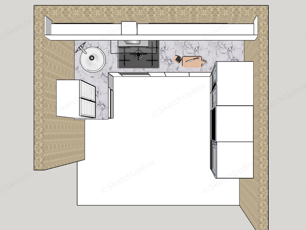 Small Kitchen Layout Idea sketchup model preview - SketchupBox