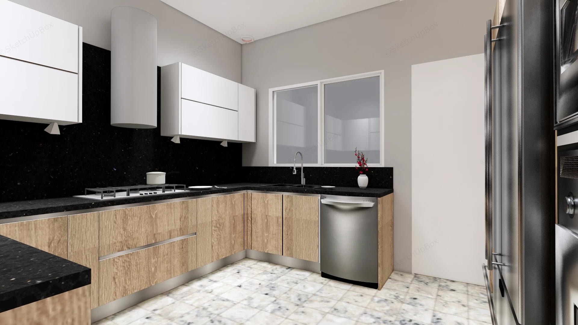 Small Kitchen Design Layout Idea sketchup model preview - SketchupBox