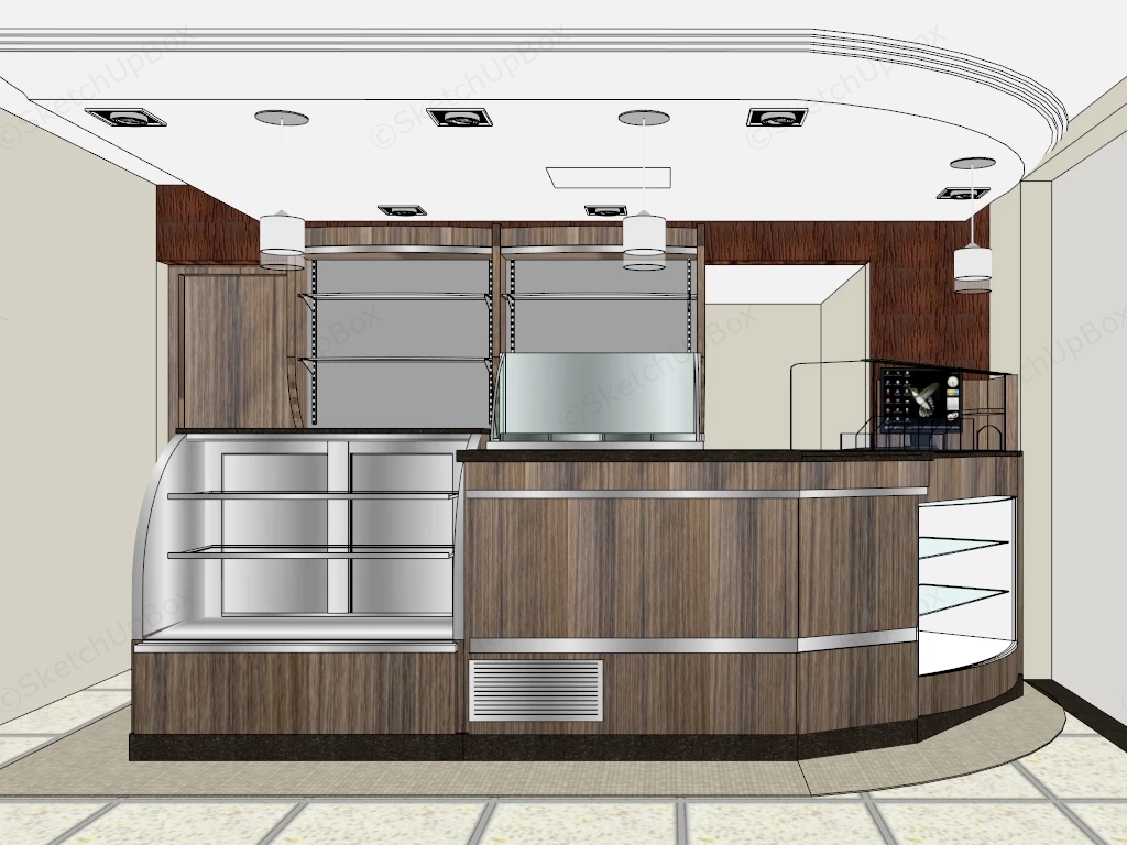Bakery Bar Counter Design sketchup model preview - SketchupBox