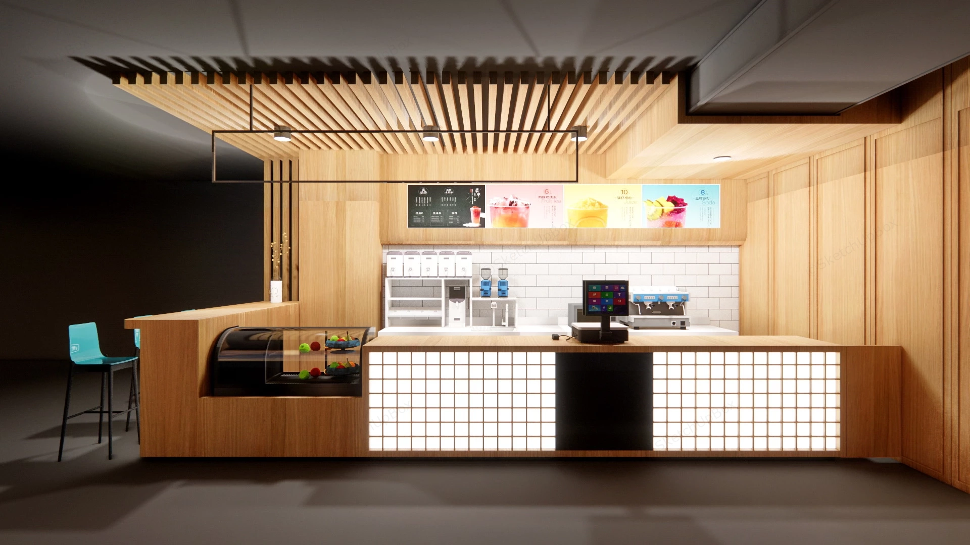 Juice Bar Interior Design sketchup model preview - SketchupBox