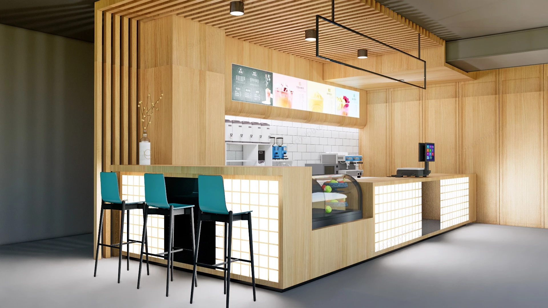 Juice Bar Interior Design sketchup model preview - SketchupBox