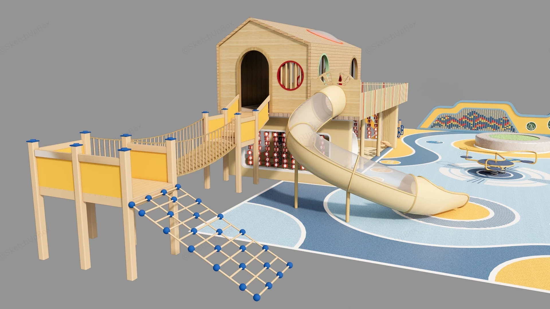 Community Playground Design sketchup model preview - SketchupBox