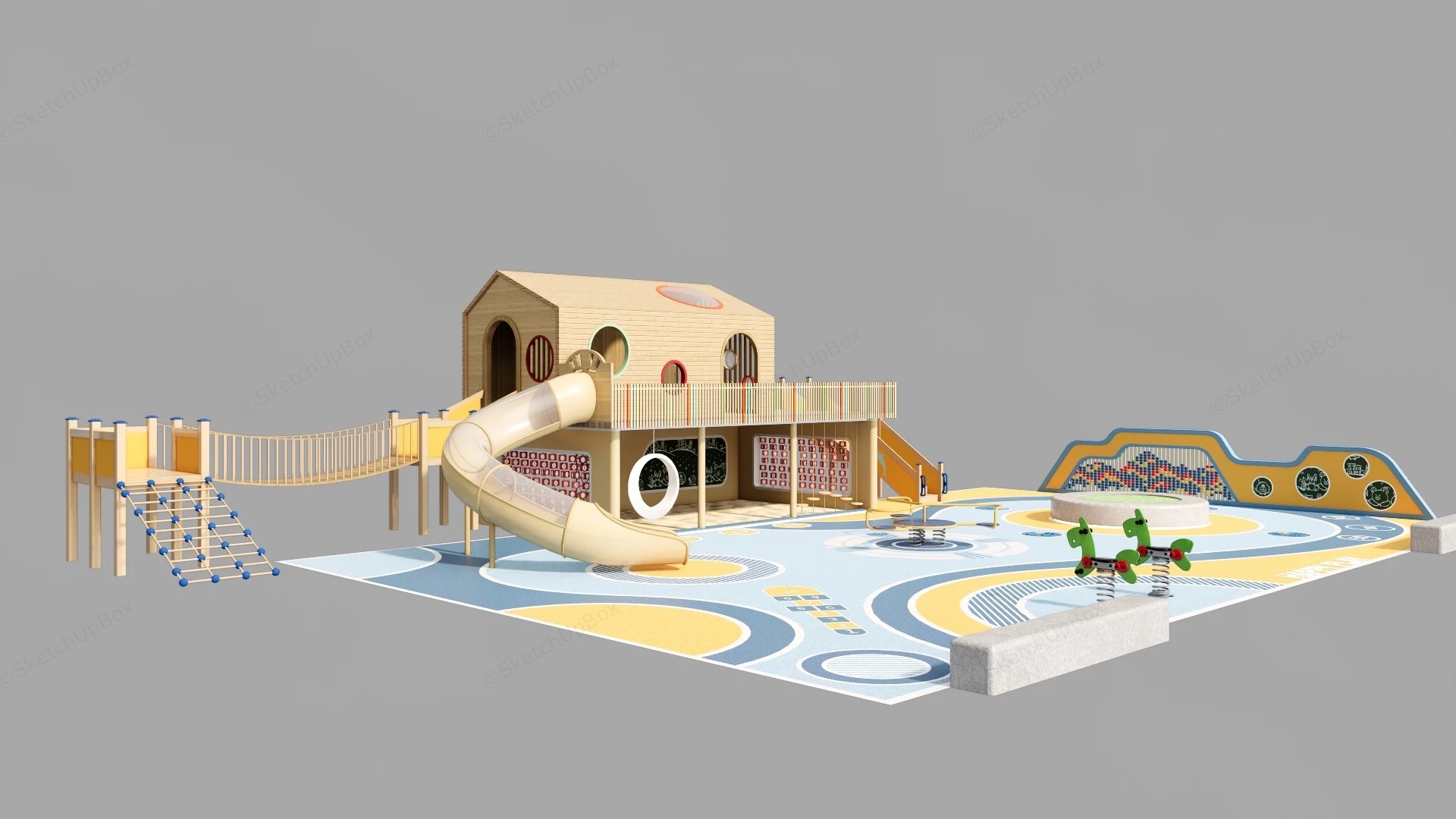 Community Playground Design sketchup model preview - SketchupBox