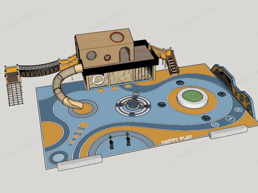 Community Playground Design sketchup model preview - SketchupBox