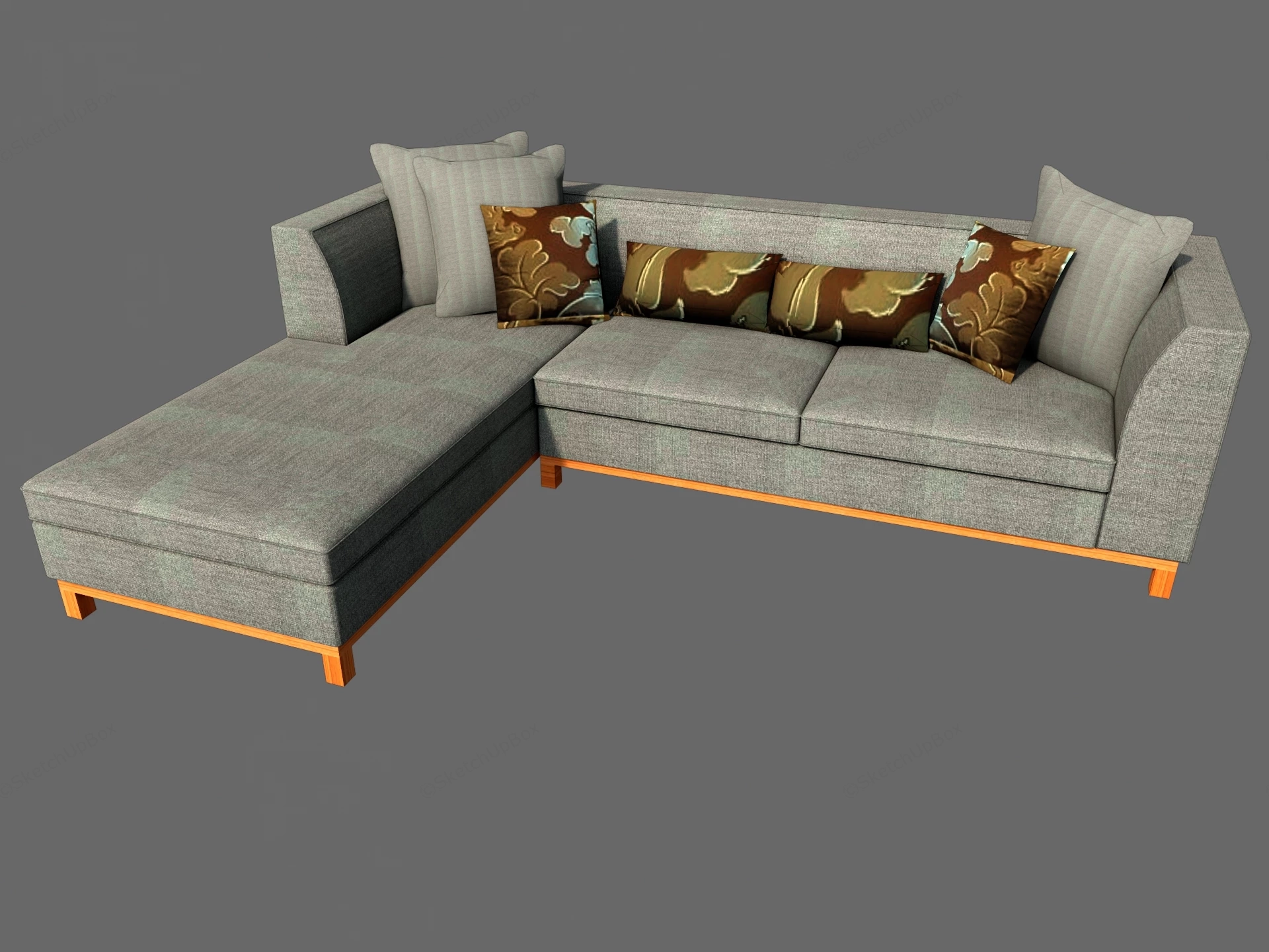 L Sectional Sofa With Chaise sketchup model preview - SketchupBox
