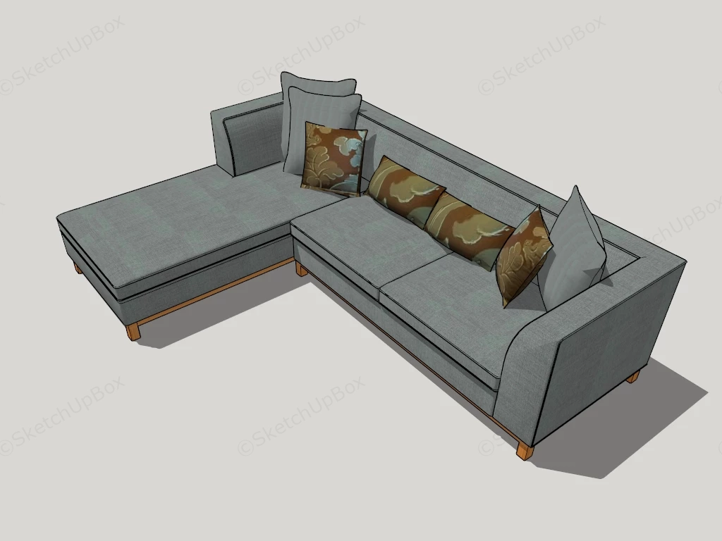 L Sectional Sofa With Chaise sketchup model preview - SketchupBox