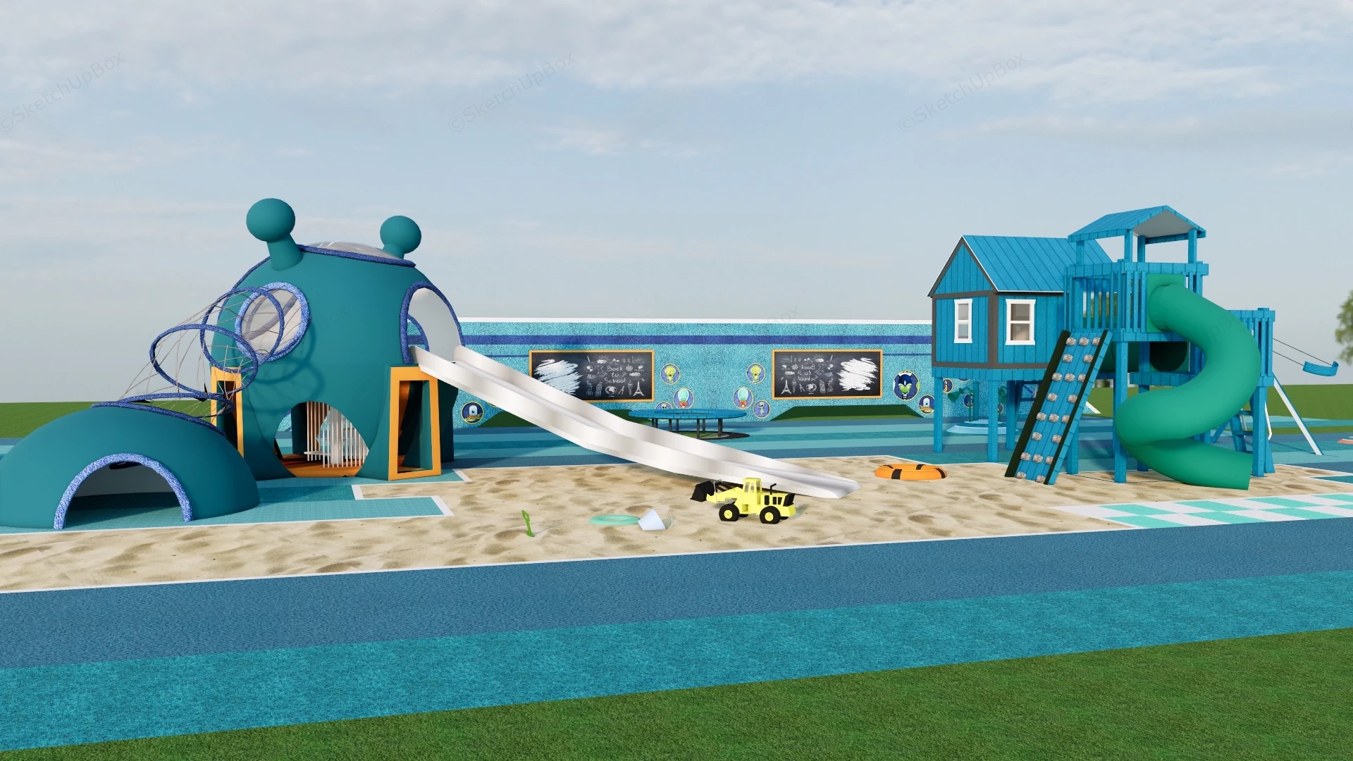 Community Playground Equipment sketchup model preview - SketchupBox