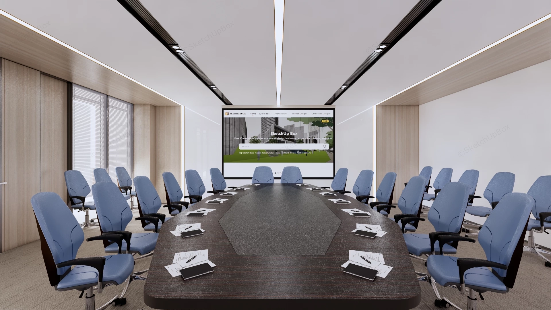 Corporate Conference Room sketchup model preview - SketchupBox