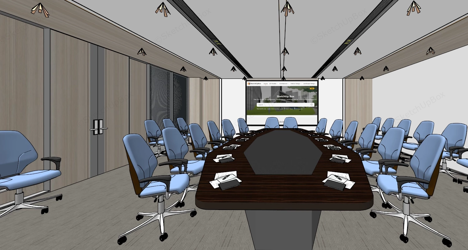 Corporate Conference Room sketchup model preview - SketchupBox