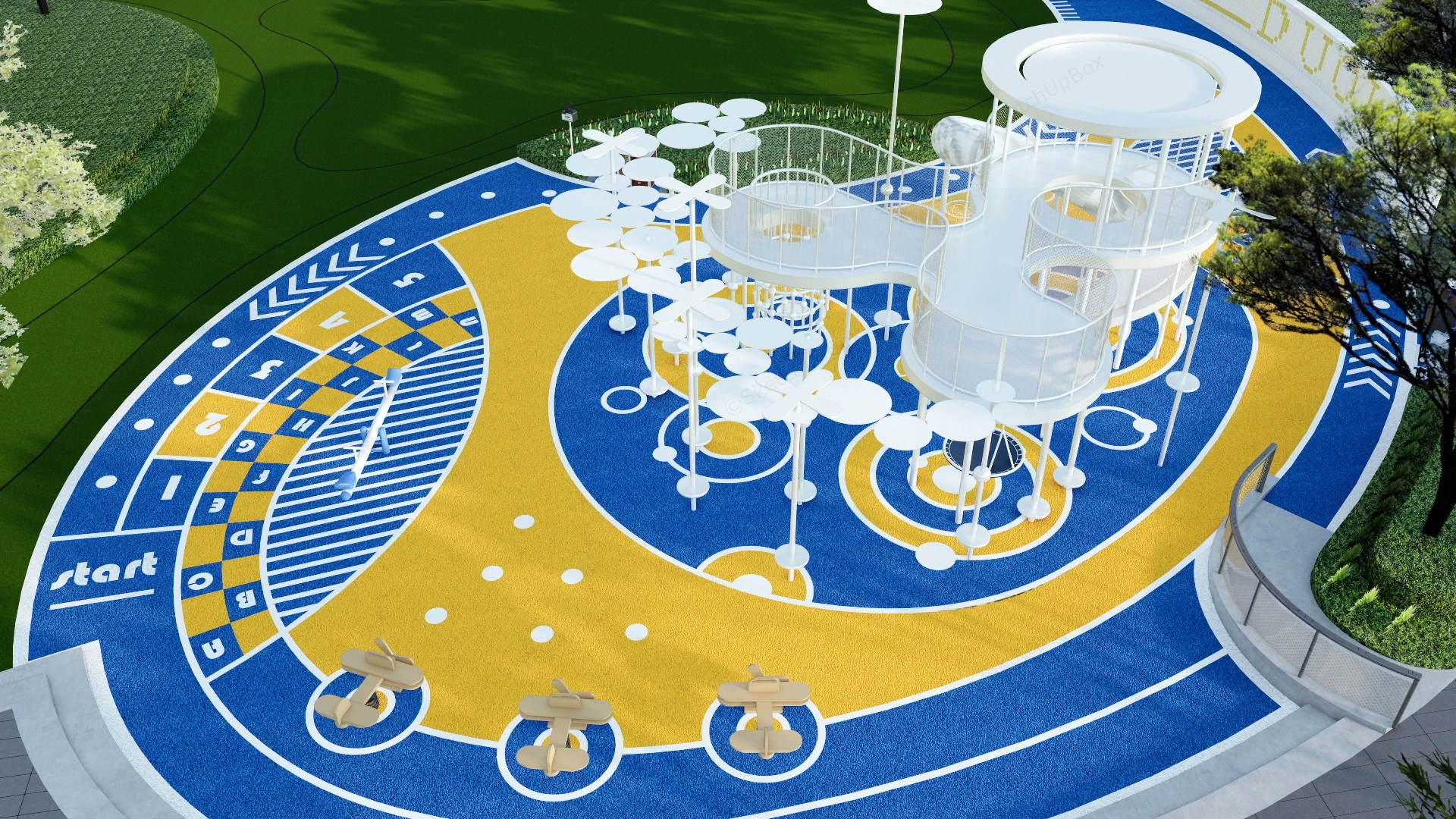 Neighborhood Playground Equipment sketchup model preview - SketchupBox
