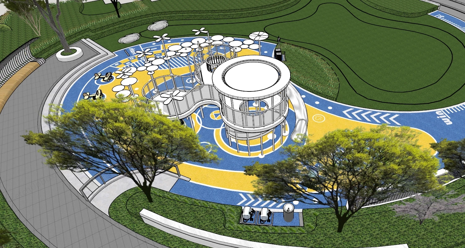 Neighborhood Playground Equipment sketchup model preview - SketchupBox