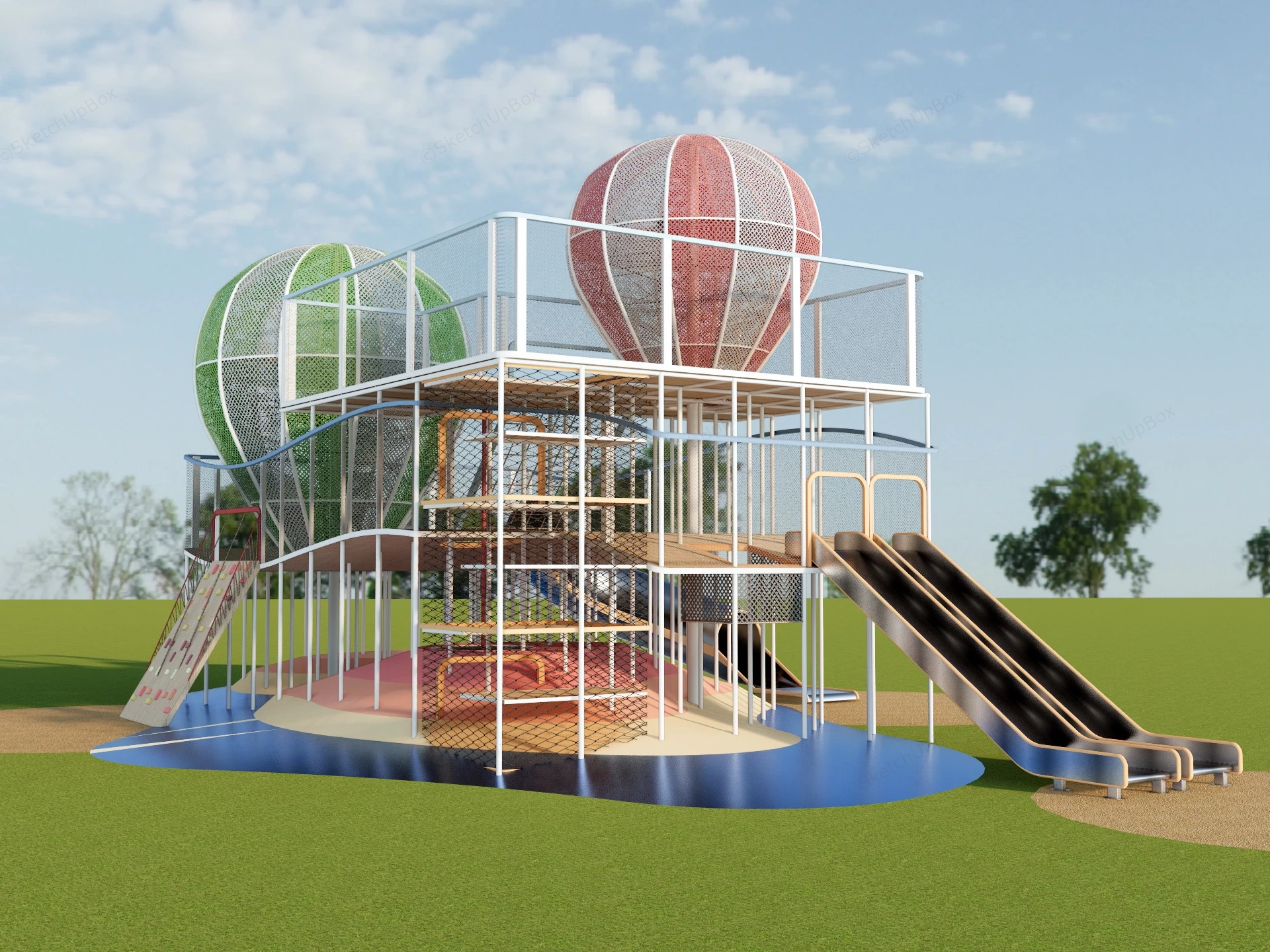 Balloon Themed Playground sketchup model preview - SketchupBox