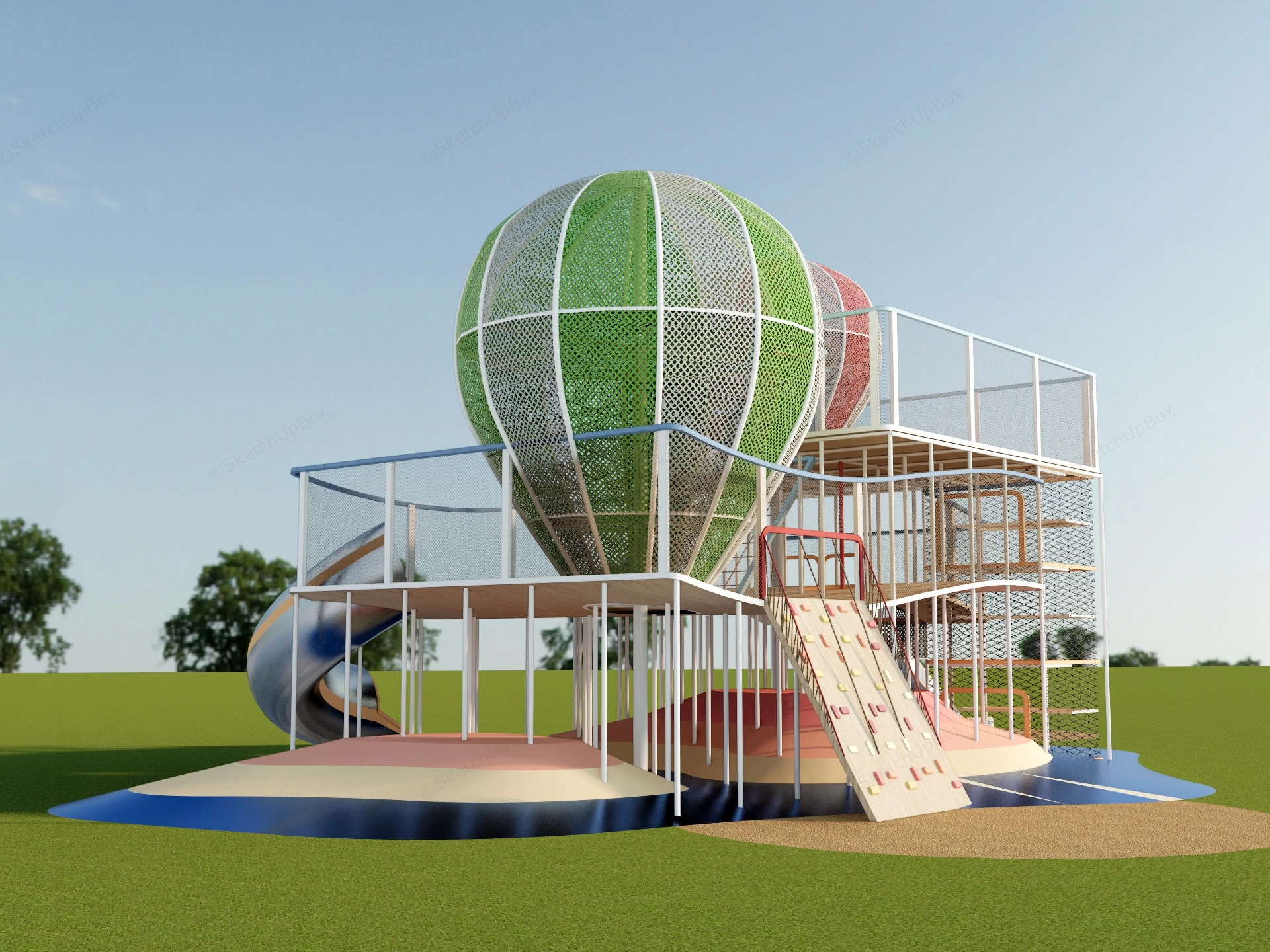 Balloon Themed Playground sketchup model preview - SketchupBox