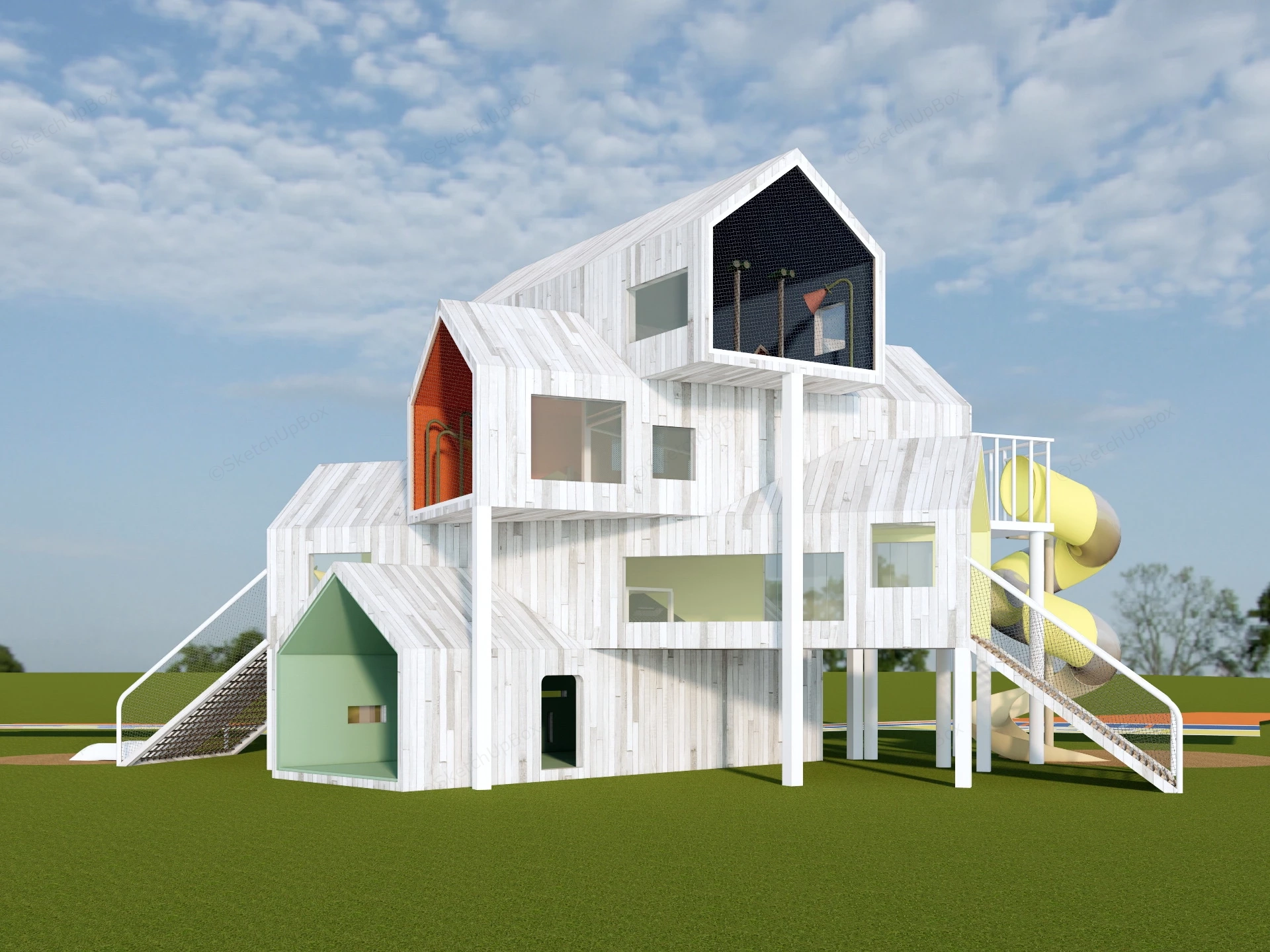 Elevated Adventure Playhouse sketchup model preview - SketchupBox