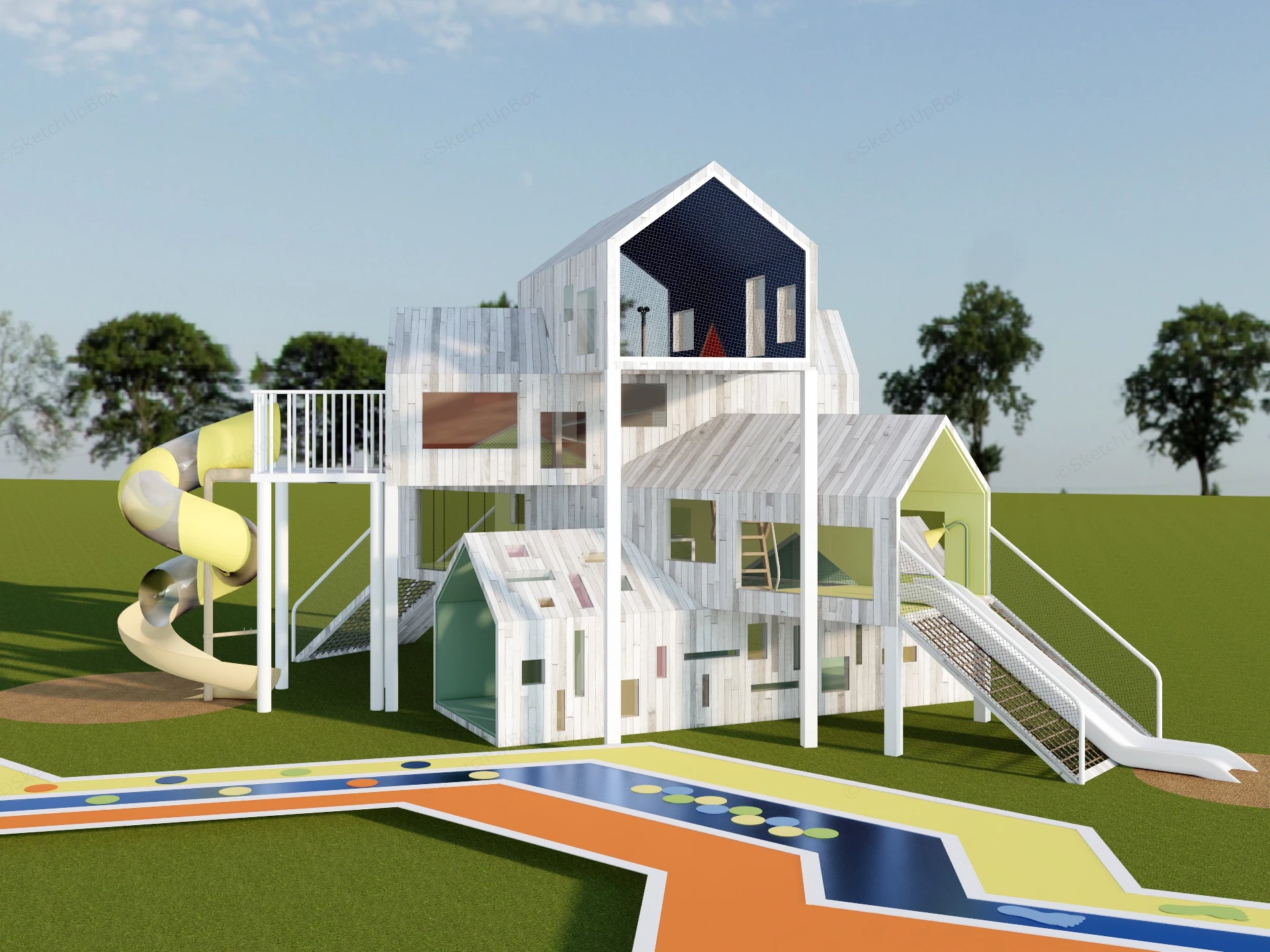 Elevated Adventure Playhouse sketchup model preview - SketchupBox
