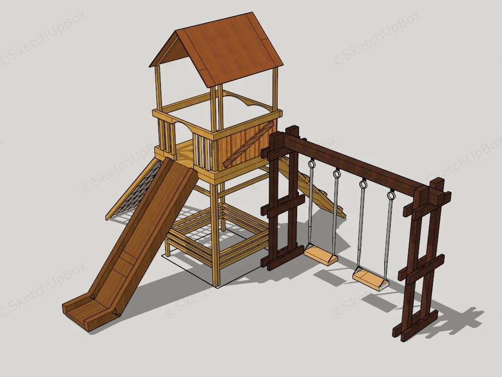 Backyard Playground Set sketchup model preview - SketchupBox