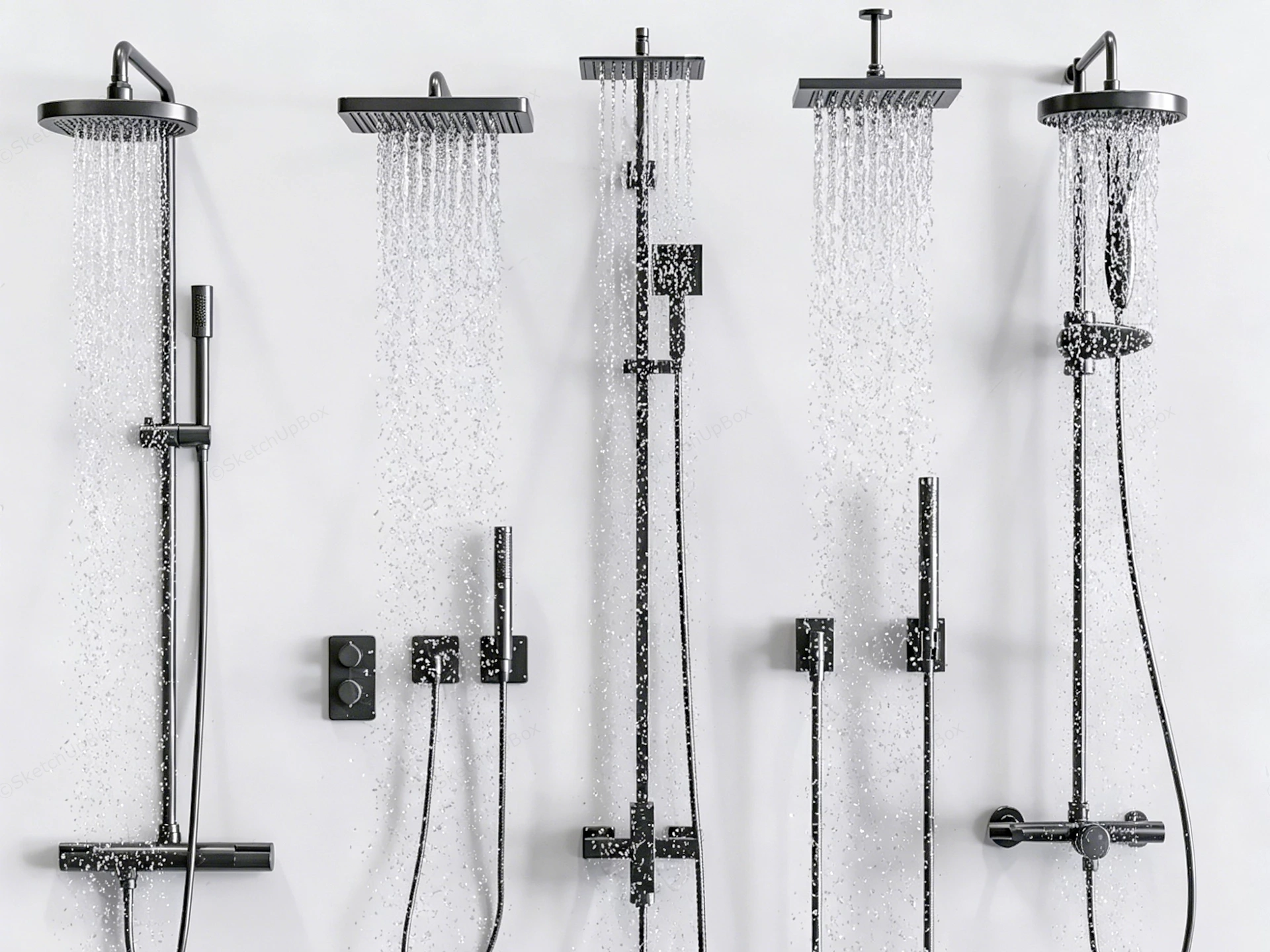 Bathroom Shower Fixtures sketchup model preview - SketchupBox