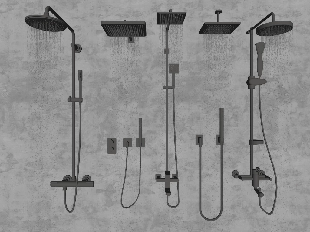 Bathroom Shower Fixtures sketchup model preview - SketchupBox