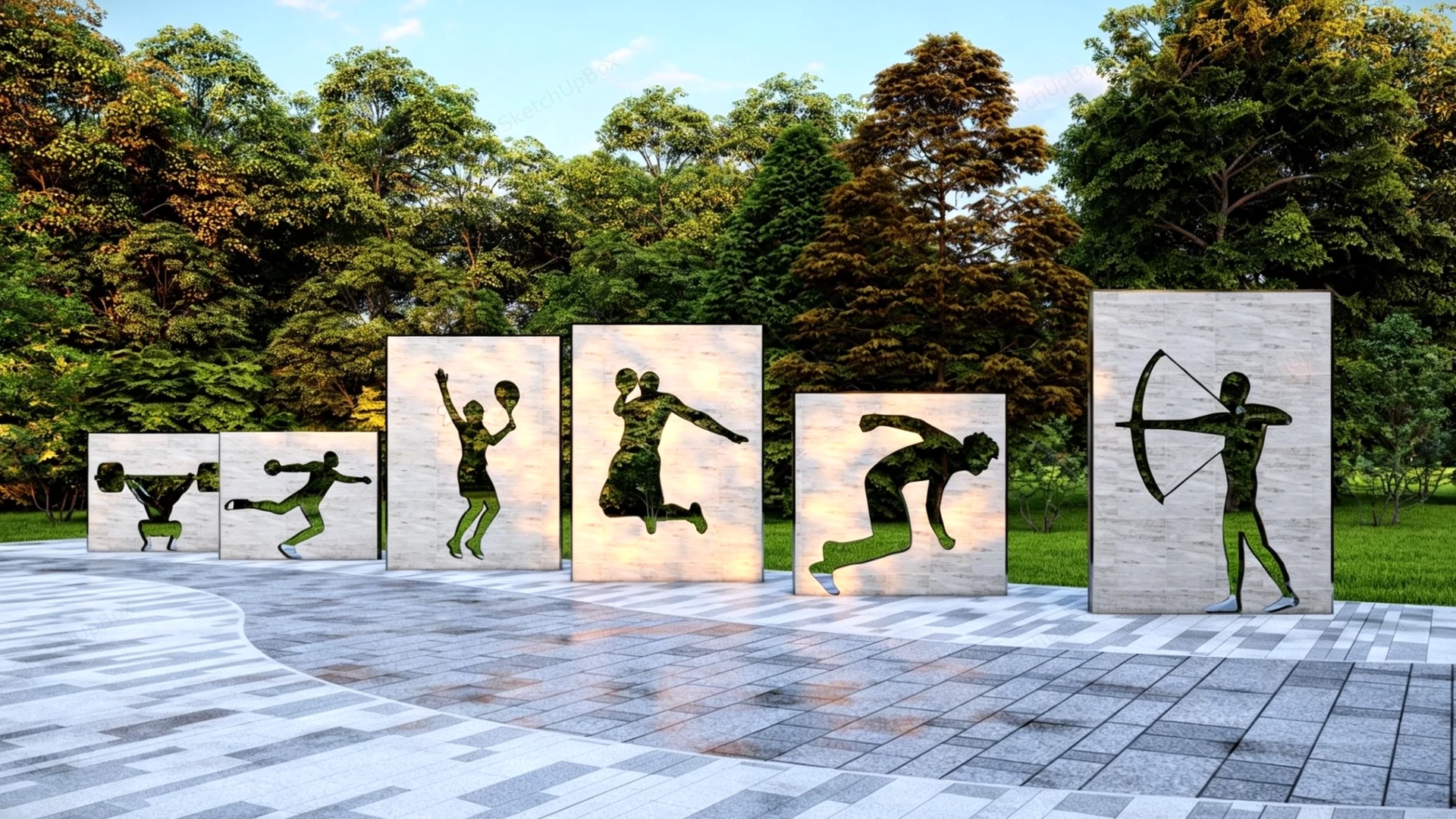 Sports Park Sculpture sketchup model preview - SketchupBox